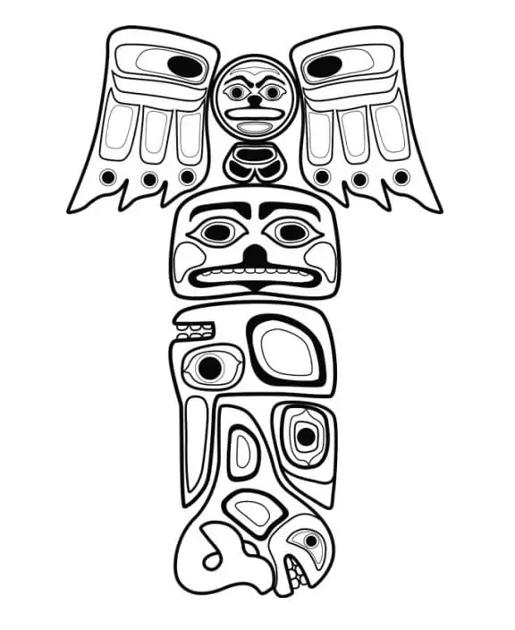 Totem Pole 21 Coloring Page - Free Printable Coloring Pages for Kids
