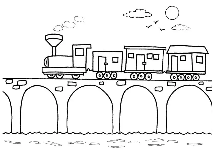 Zug auf der Brücke