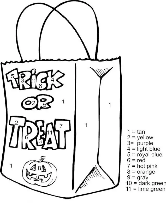 Trick or Treat Color by Number