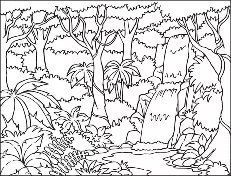 Waterfall - Coloring Pages