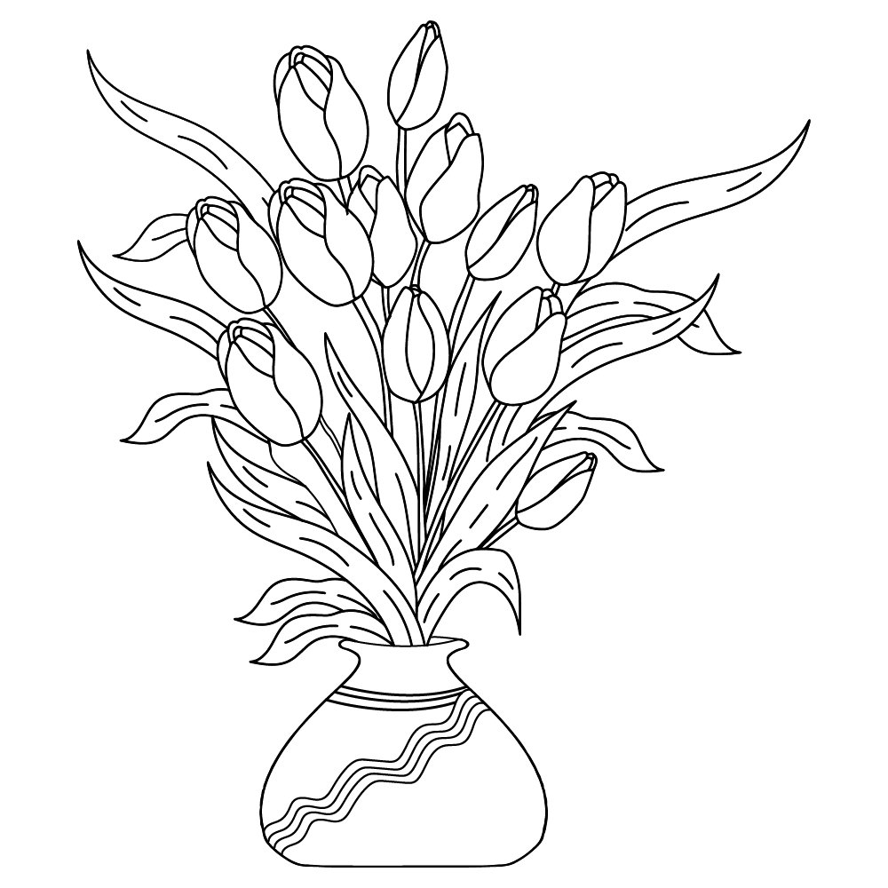 Tulip coloring page-01