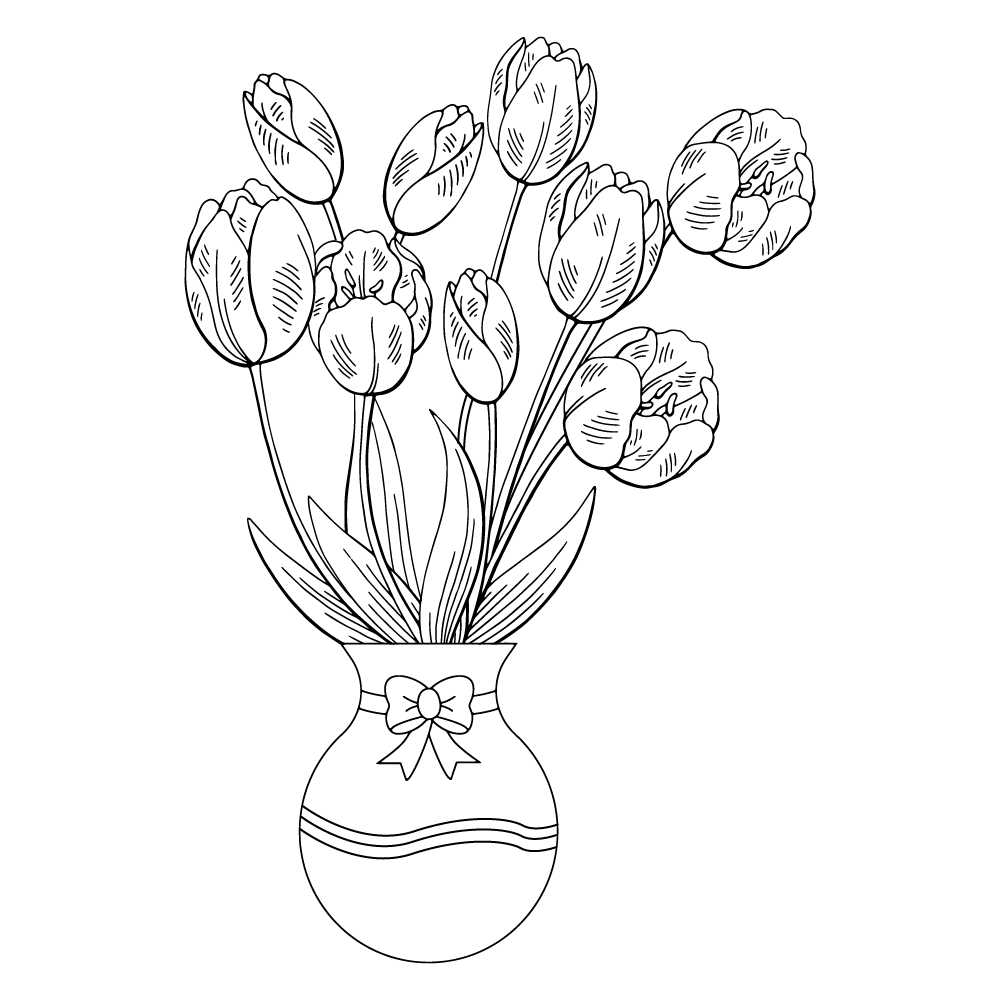 Tulip coloring page-02