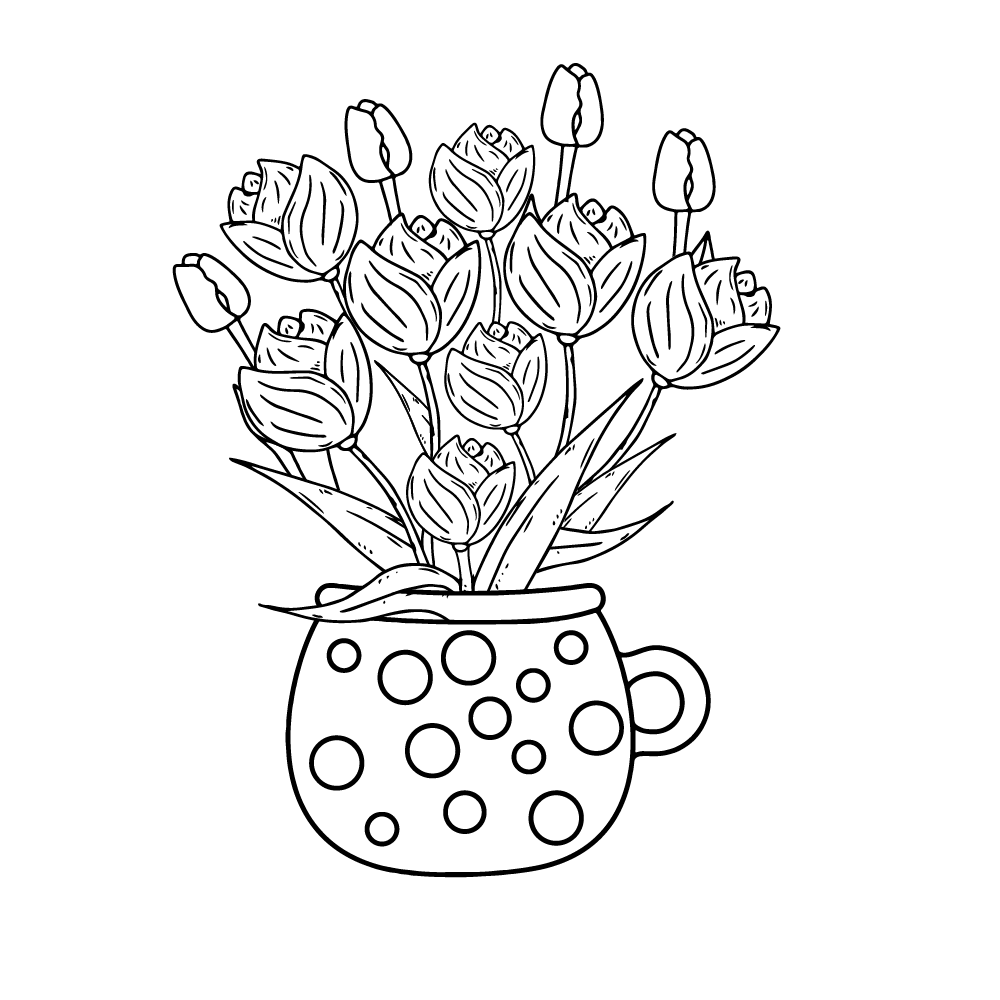 Tulip coloring page-04