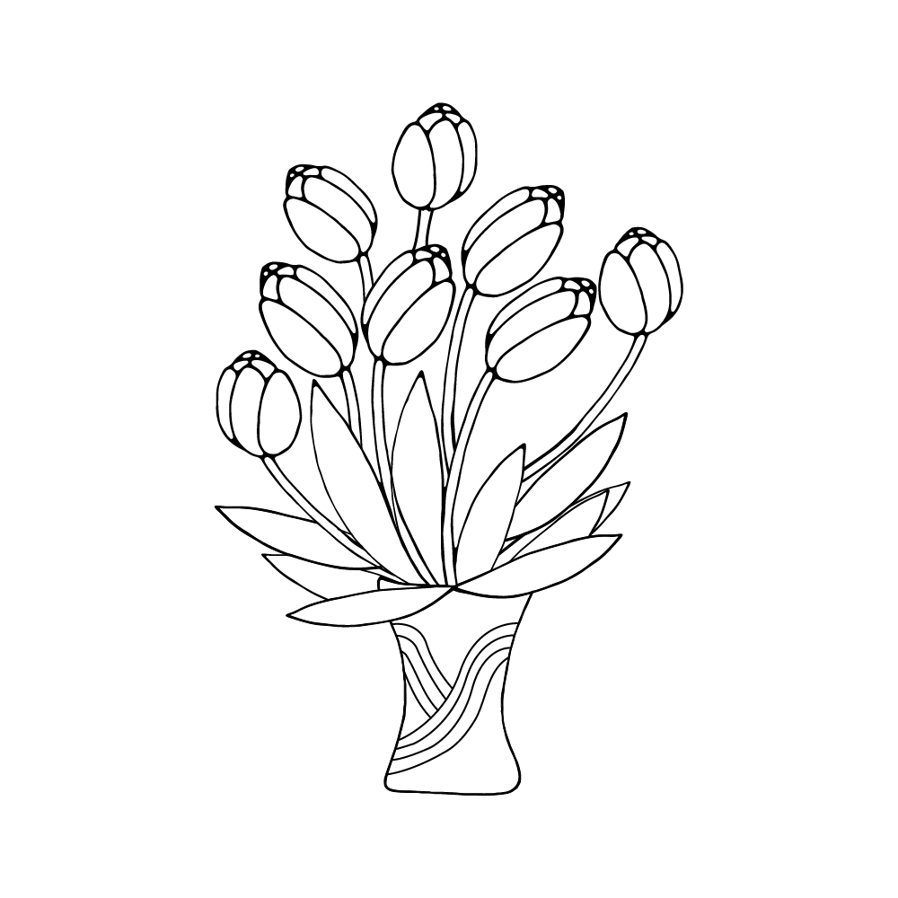 Tulip coloring page-05
