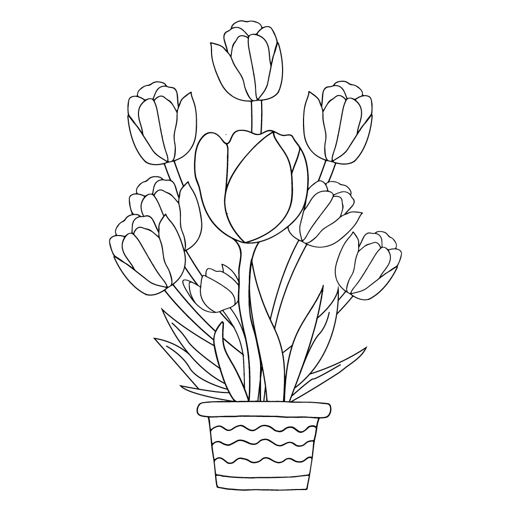 Tulip coloring page-07
