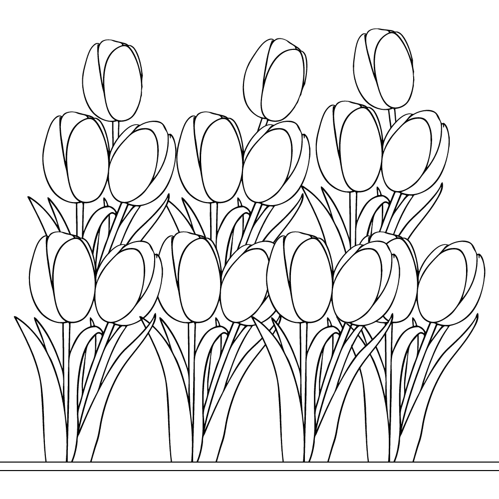 Tulip coloring page-09