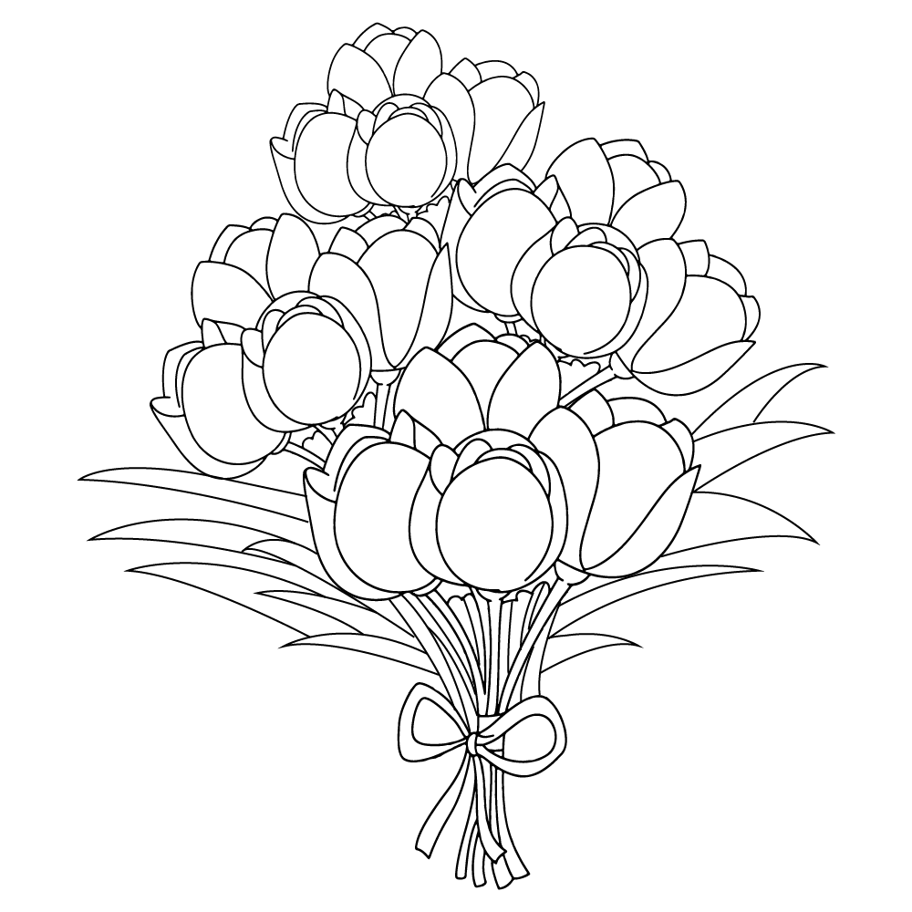 Tulip coloring page-10