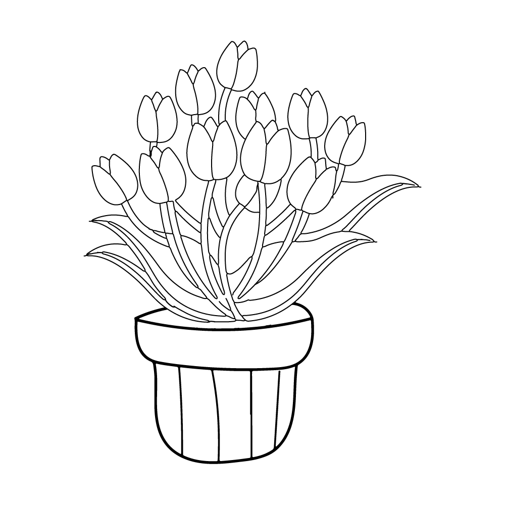 Tulip coloring page-11