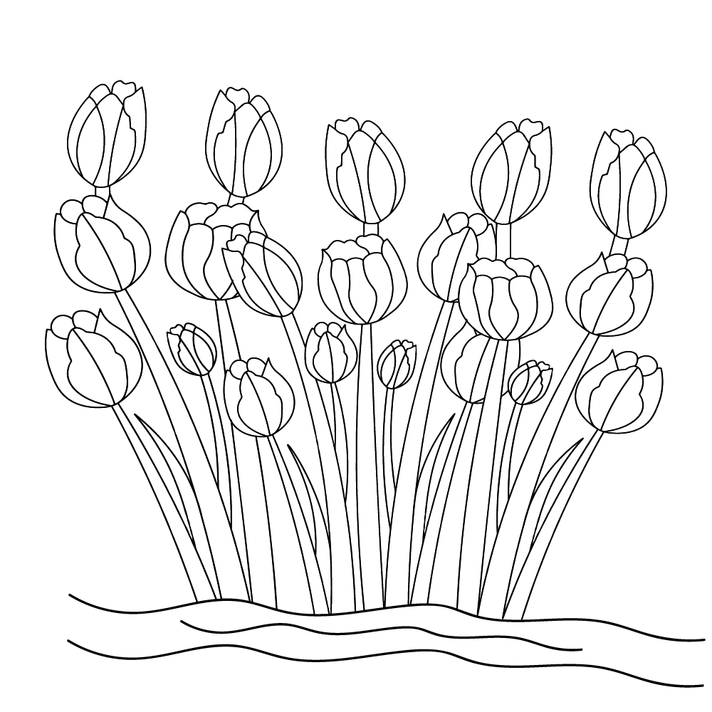 Tulip coloring page-12