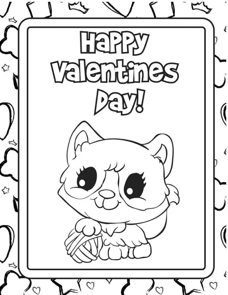 Valentine Card with Kitten