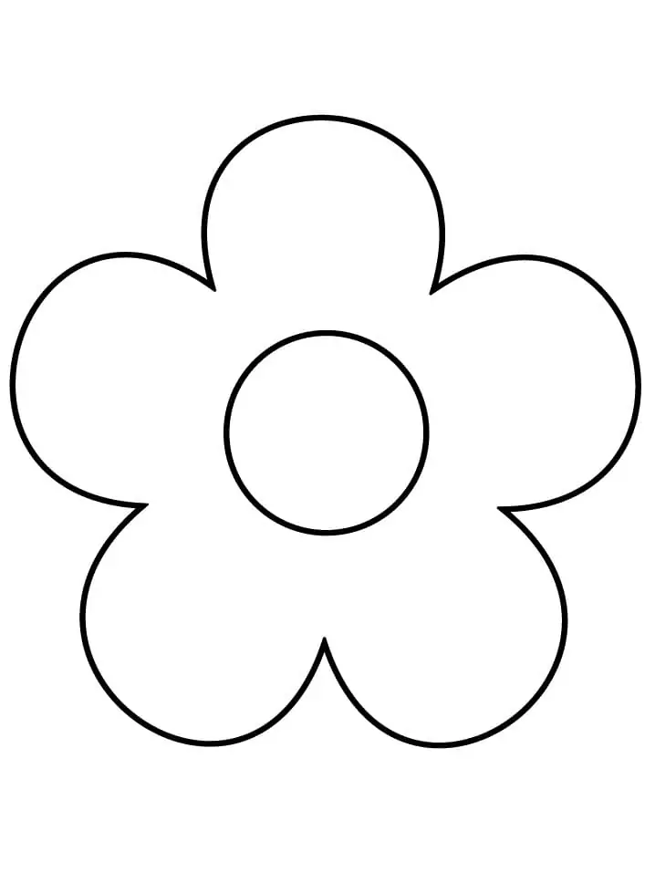 A Simple Flower - Coloring Pages