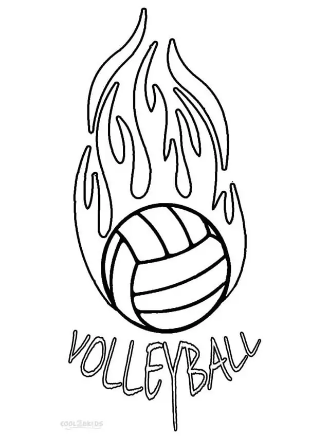 Volleyball Ball on Fire