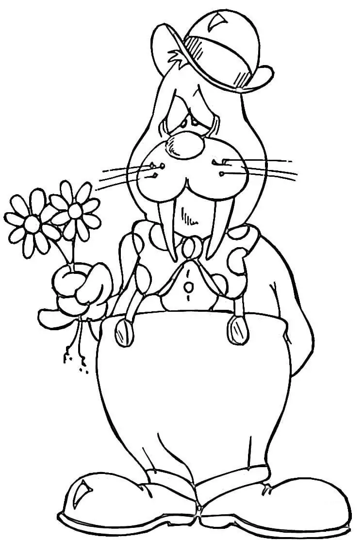 Walrus and Flowers