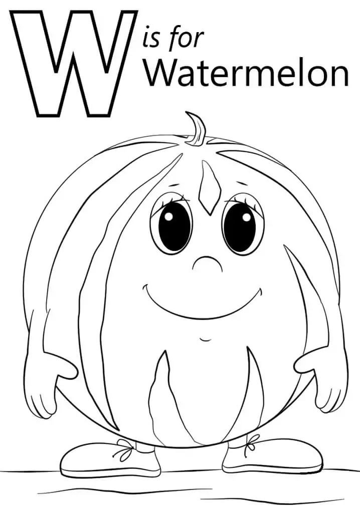 Watermelon Letter W
