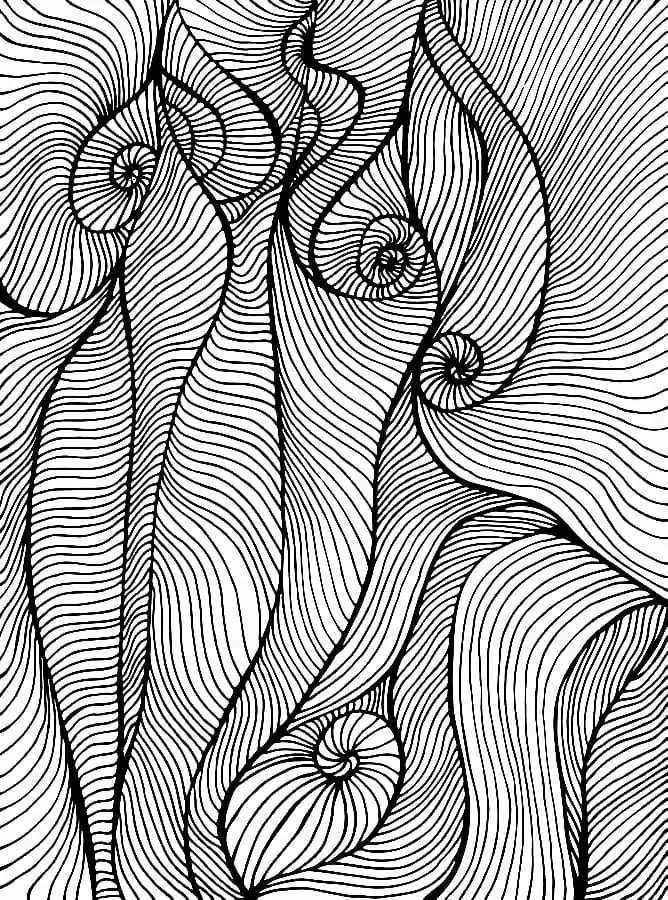 Waves Curly Abstract Psychedelic