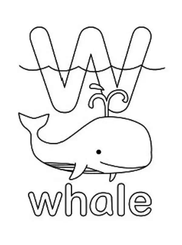 Whale Letter W 1