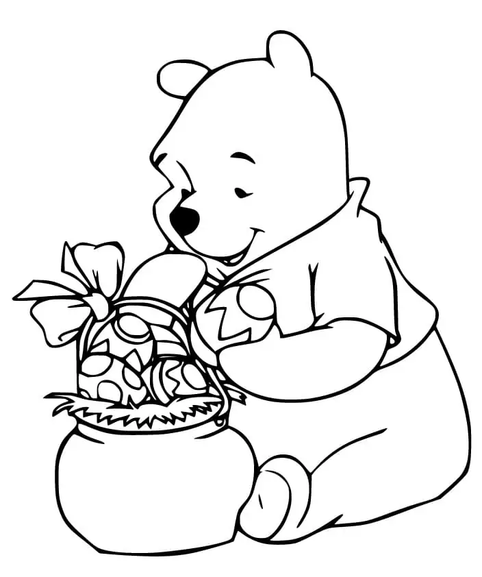 Winnie the Pooh with Easter Basket