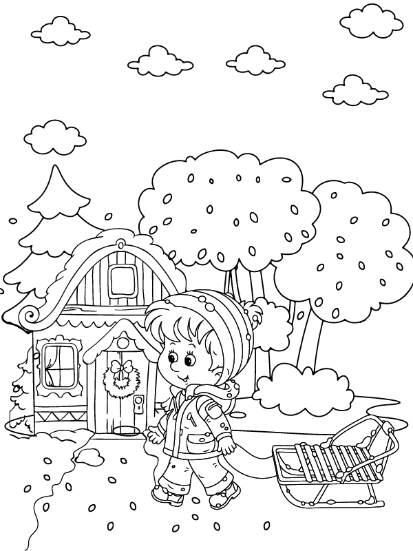 Exemplary Winter Wonderland coloring page