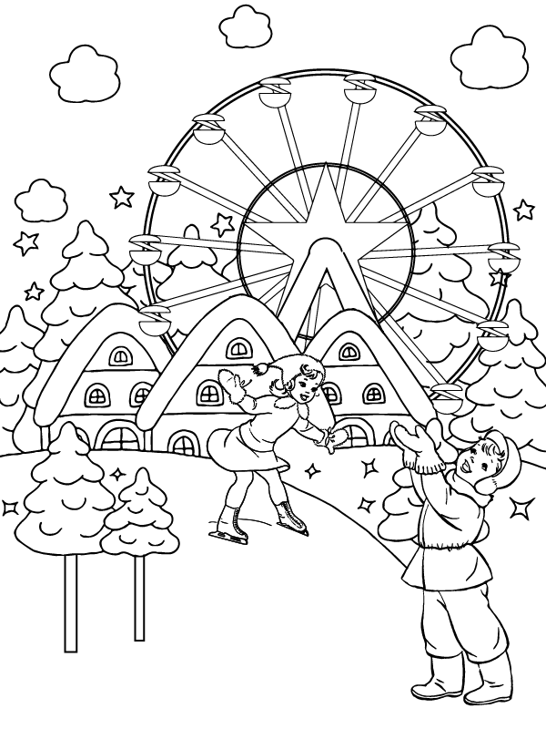Ideal Winter Wonderland coloring page