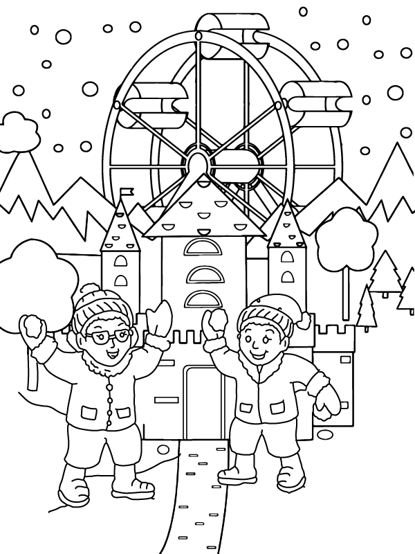 free Winter Wonderland coloring page