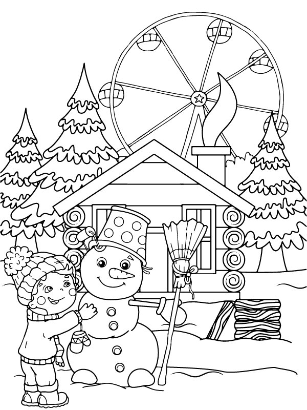 Superb Winter Wonderland coloring page