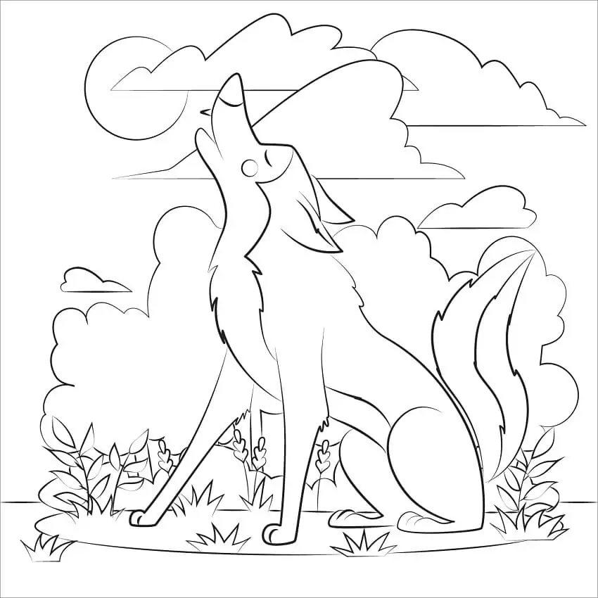 Wolf Tattoo Coloring Page - Free Printable Coloring Pages for Kids