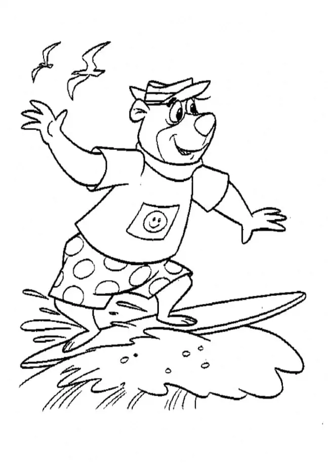Yogi Bear Surfing