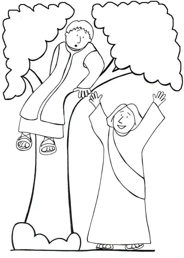Zacchaeus coloring page 2