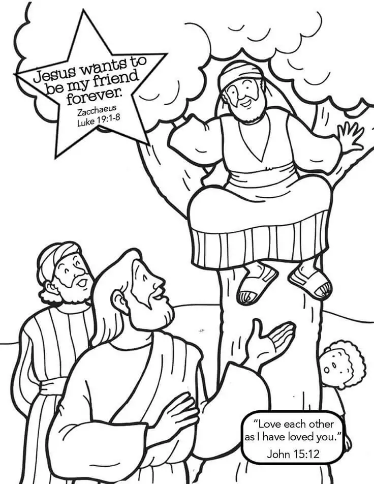 Zacchaeus coloring page 3