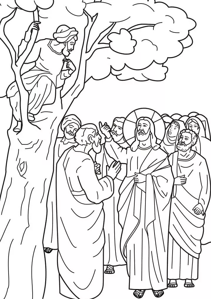 Zacchaeus coloring page 5