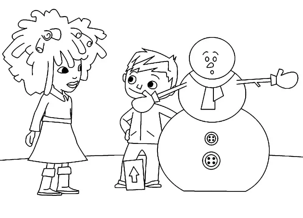 Zack and Kira and Snowman