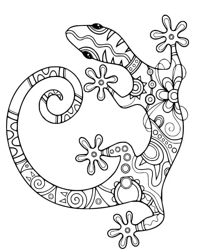 Simple Gecko Coloring Page - Free Printable Coloring Pages for Kids