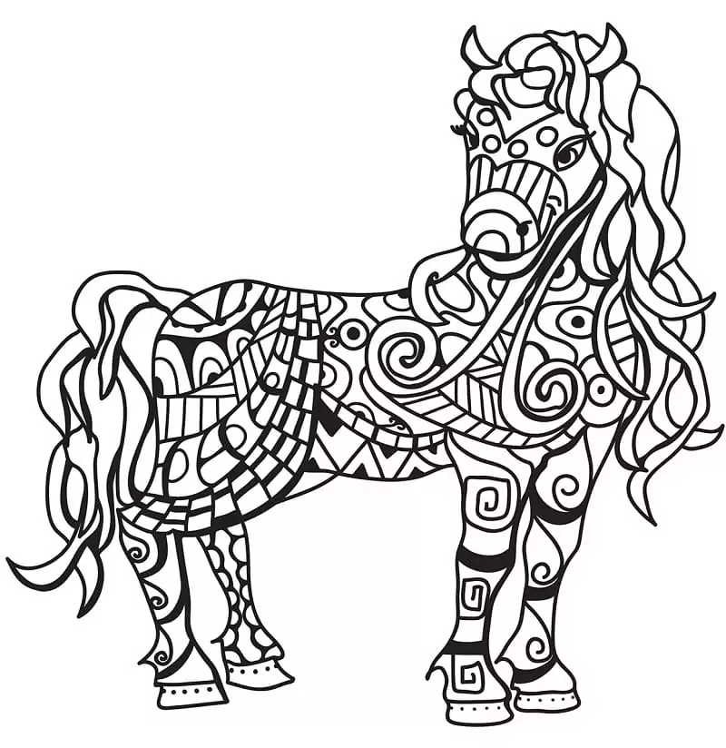 Horse and Sun Coloring Page - Free Printable Coloring Pages for Kids