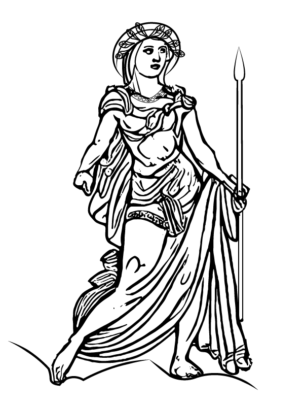 Athena Goddess of Warfare Coloring Page - Free Printable Coloring Pages ...