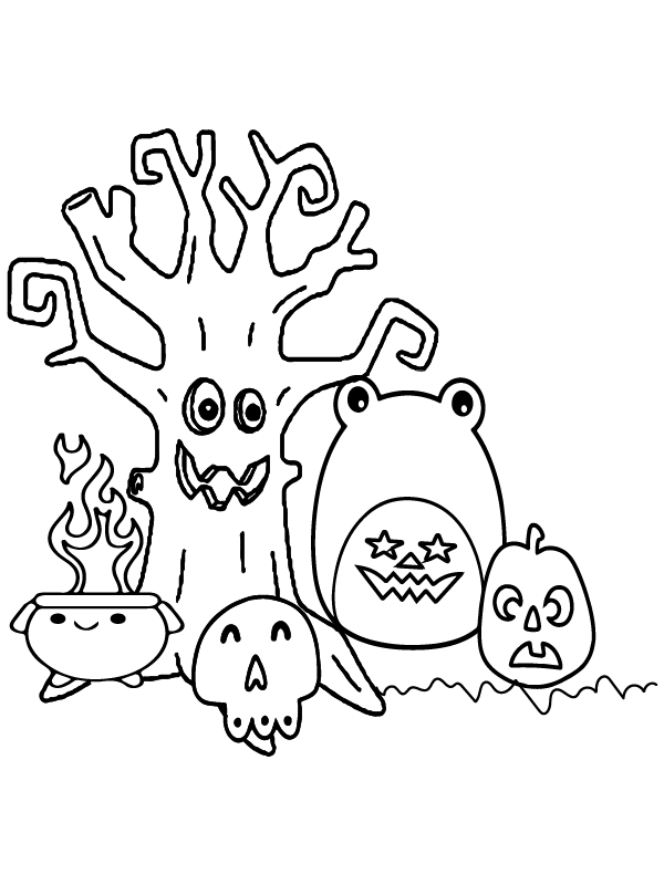 Halloween Squishmallow Coloring Page