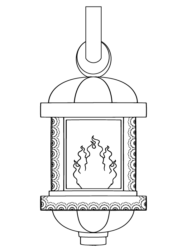 Christmas Lantern Coloring Page