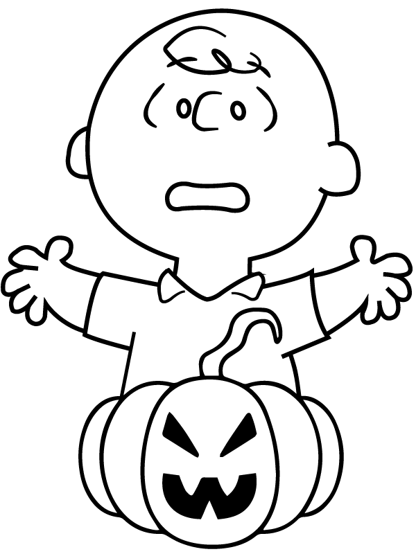 Charlie Brown with Pumpkin Färbung Seite - Kostenlose druckbare ...