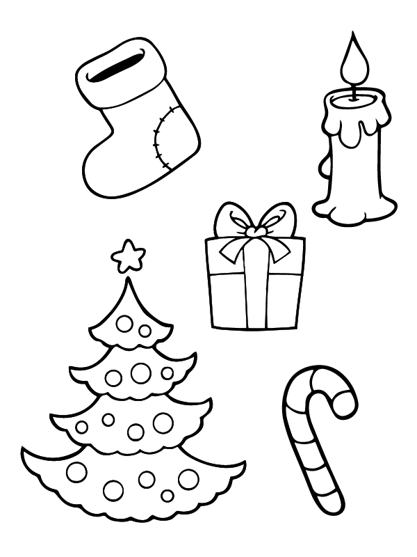 Preschool Christmas Coloring Page