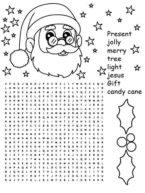 Free Christmas Word Search Coloring Page - Free Printable Coloring