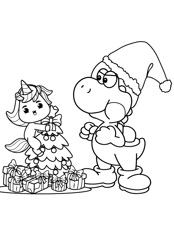 Yoshi and Mario Coloring Page - Free Printable Coloring Pages for Kids