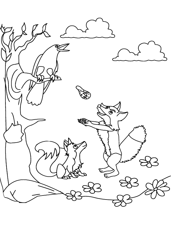 Coloring sheet of wildlife animals