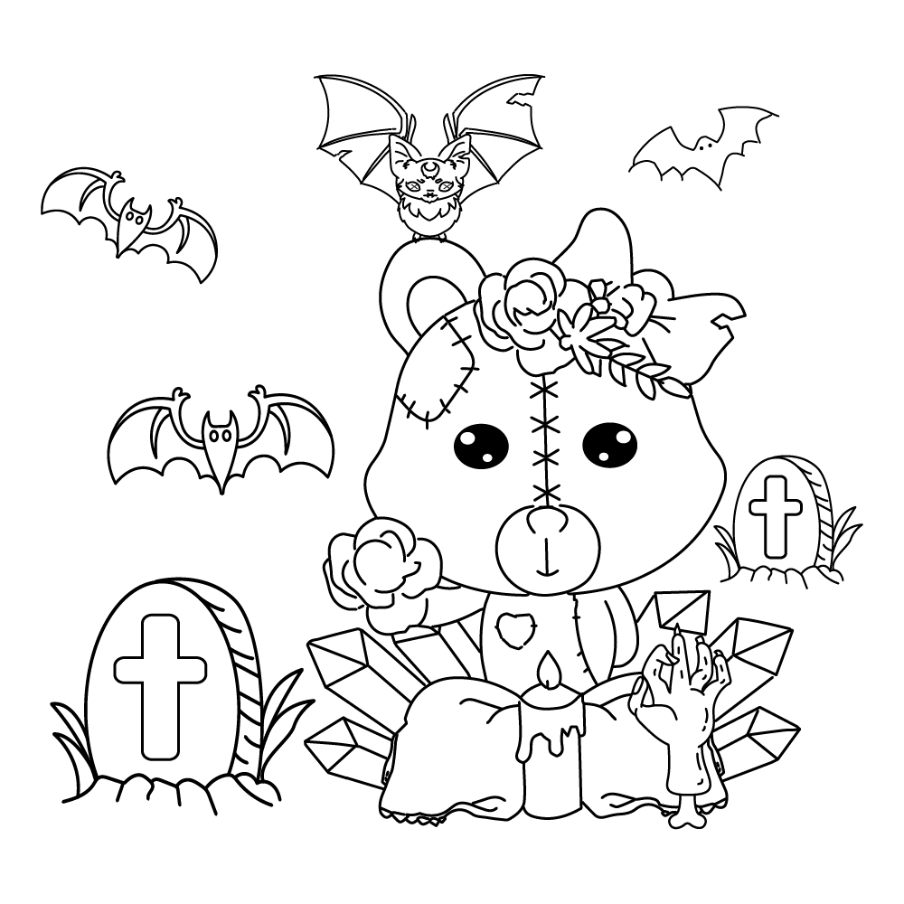 Kawaii Owl and Creepy Tree Coloring Page - Free Printable Coloring