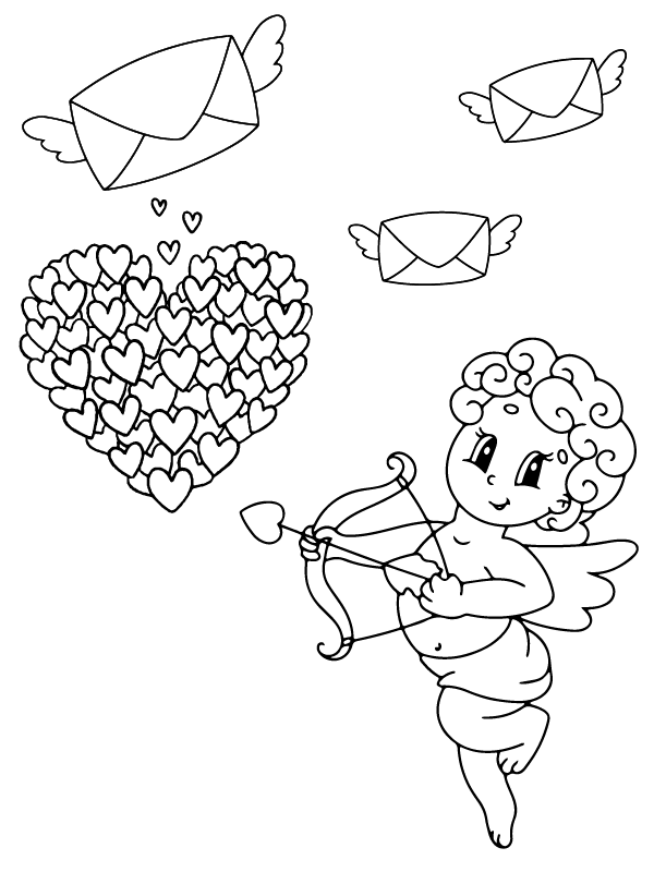 Simple Printable Cute Valentines Coloring Pages