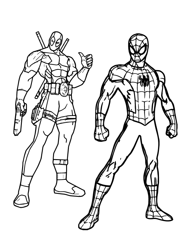 10 Awesome Deadpool and Spiderman Coloring Pages for Kids and Adults