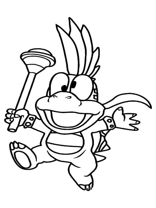 Excited Baby Bowser Coloring Page - Free Printable Coloring Pages for Kids