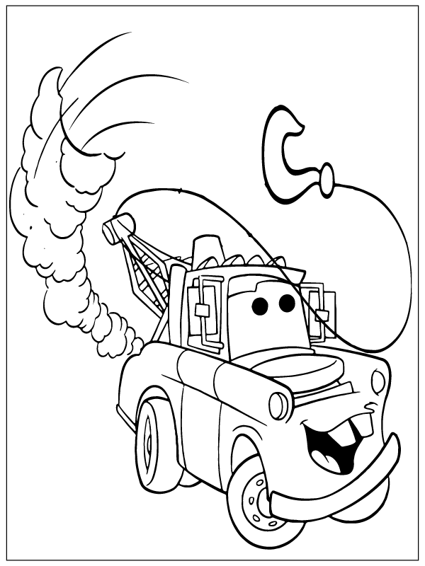 Tow Mater From Cars 3 Disney Coloring Pages Printable