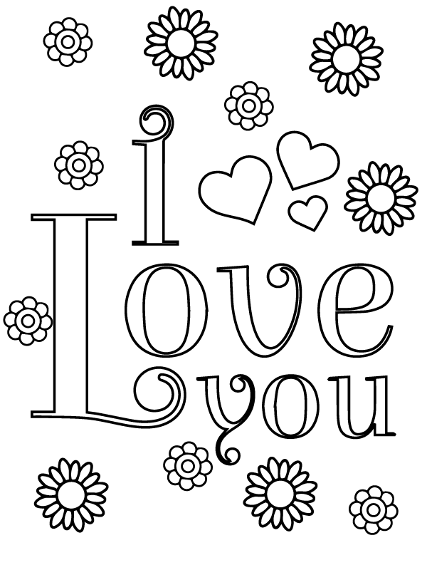 I Love You Coloring Page