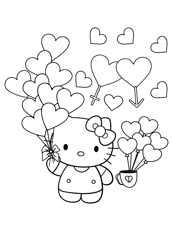 Letter, Hearts, and Hello Kitty Valentines