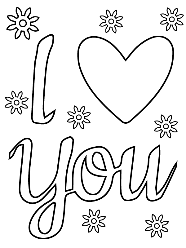 I Love You Coloring Page