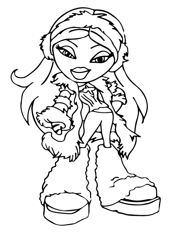 Cute bratz coloring pages 